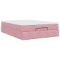 Preview: Ottoman-Bett mit Matratze Rosa 140x190 cm Samt