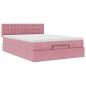 Preview: Ottoman-Bett mit Matratze Rosa 140x190 cm Samt