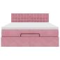 Preview: Ottoman-Bett mit Matratze Rosa 140x190 cm Samt