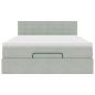 Preview: Ottoman-Bett mit Matratze Hellgrau 140x200 cm Samt