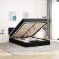 Preview: ARDEBO.de - Ottoman-Bett mit Matratze Schwarz 140x190 cm Samt