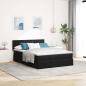 Preview: Ottoman-Bett mit Matratze Schwarz 140x190 cm Samt
