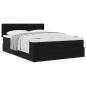 Preview: Ottoman-Bett mit Matratze Schwarz 140x190 cm Samt