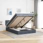 Preview: ARDEBO.de - Ottoman-Bett mit Matratze Dunkelgrau 140x190 cm Samt