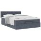 Preview: Ottoman-Bett mit Matratze Dunkelgrau 140x190 cm Samt