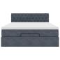 Preview: Ottoman-Bett mit Matratze Dunkelgrau 140x190 cm Samt