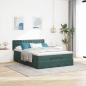 Preview: Ottoman-Bett mit Matratze Dunkelgrün 140x200 cm Samt