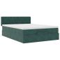 Preview: Ottoman-Bett mit Matratze Dunkelgrün 140x200 cm Samt