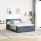Preview: Ottoman-Bett mit Matratze Dunkelgrau 140x190 cm Samt