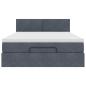 Preview: Ottoman-Bett mit Matratze Dunkelgrau 140x190 cm Samt
