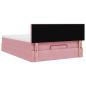 Preview: Ottoman-Bett mit Matratze & LEDs Rosa 140x190 cm Samt
