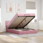 Preview: ARDEBO.de - Ottoman-Bett mit Matratze & LEDs Rosa 140x190 cm Samt