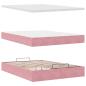 Preview: Ottoman-Bett mit Matratze & LEDs Rosa 140x190 cm Samt