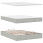 Preview: Ottoman-Bett mit Matratze & LEDs Hellgrau 140x200 cm Samt