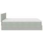 Preview: Ottoman-Bett mit Matratze & LEDs Hellgrau 140x200 cm Samt