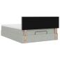 Preview: Ottoman-Bett mit Matratze & LEDs Hellgrau 140x200 cm Samt