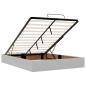 Preview: Ottoman-Bett mit Matratze & LEDs Hellgrau 140x200 cm Samt