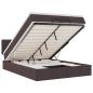 Preview: Ottoman-Bett mit Matratze & LEDs Dunkelbraun 140x190 cm Stoff