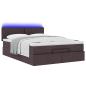 Preview: Ottoman-Bett mit Matratze & LEDs Dunkelbraun 140x190 cm Stoff