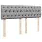 Preview: Ottoman-Bett mit Matratze & LEDs Hellgrau 140x190 cm Stoff