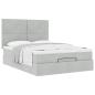 Preview: Ottoman-Bett mit Matratzen Hellgrau 140x200 cm Samt