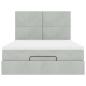Preview: Ottoman-Bett mit Matratzen Hellgrau 140x200 cm Samt