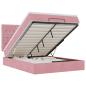 Preview: Ottoman-Bett mit Matratzen & LEDs Rosa 140x190 cm Samt