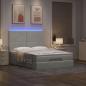 Preview: Ottoman-Bett mit Matratzen & LEDs Hellgrau 140x200 cm Samt