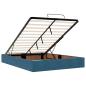 Preview: Ottoman-Bett mit Matratzen & LEDs Dunkelblau 140x190 cm Samt