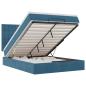 Preview: Ottoman-Bett mit Matratzen & LEDs Dunkelblau 140x190 cm Samt