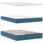 Preview: Ottoman-Bett mit Matratzen & LEDs Dunkelblau 140x190 cm Samt