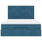 Preview: Ottoman-Bett mit Matratzen & LEDs Dunkelblau 140x190 cm Samt