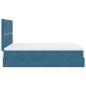Preview: Ottoman-Bett mit Matratzen & LEDs Dunkelblau 140x190 cm Samt