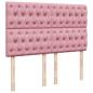 Preview: Ottoman-Bett mit Matratzen Rosa 140x190 cm Samt