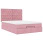 Preview: Ottoman-Bett mit Matratzen Rosa 140x190 cm Samt
