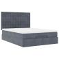 Preview: Ottoman-Bett mit Matratzen Dunkelgrau 140x190 cm Samt