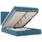 Preview: Ottoman-Bett mit Matratzen & LEDs Dunkelblau 140x190 cm Samt