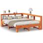 Preview: Massivholzbett mit Regal ohne Matratze Wachsbraun 150x200 cm