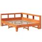 Preview: Massivholzbett mit Regal ohne Matratze Wachsbraun 150x200 cm