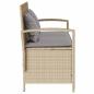 Preview: Gartenbank mit Stauraum und Kissen Beige Poly Rattan