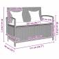 Preview: Gartenbank mit Stauraum und Kissen Hellgrau Poly Rattan