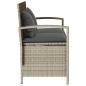 Preview: Gartenbank mit Stauraum und Kissen Hellgrau Poly Rattan