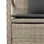 Preview: Gartenbank mit Stauraum und Kissen Hellgrau Poly Rattan