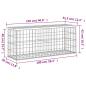 Preview: Gartenbank aus Gabionen 103x31,5x42 cm Kiefernholz Imprägniert