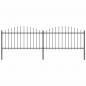 Preview: ARDEBO.de - Gartenzaun mit Speerspitzen Stahl (1,25 - 1,5) x 3,4 m Schwarz