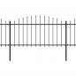Preview: Gartenzaun mit Speerspitzen Stahl (1,25 - 1,5) x 15,3 m Schwarz