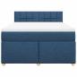 Preview: Boxspringbett mit Matratze Blau 140x190 cm Stoff
