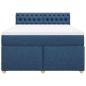 Preview: Boxspringbett mit Matratze Blau 140x190 cm Stoff