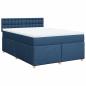 Preview: Boxspringbett mit Matratze Blau 140x190 cm Stoff