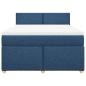 Preview: Boxspringbett mit Matratze Blau 140x190 cm Stoff
